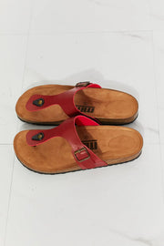 MMShoes Drift Away T-Strap Flip-Flop in Wine - Fashionmj