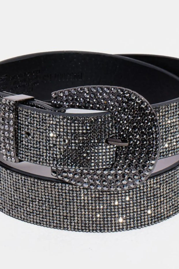 Fame Rhinestone Embellished Belt - Fashionmj