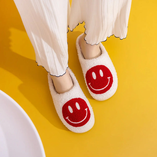 Melody Smiley Face Cozy Slippers - Fashionmj