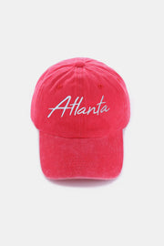 Zenana Washed ATLANTA Embroidered Baseball Cap - Fashionmj