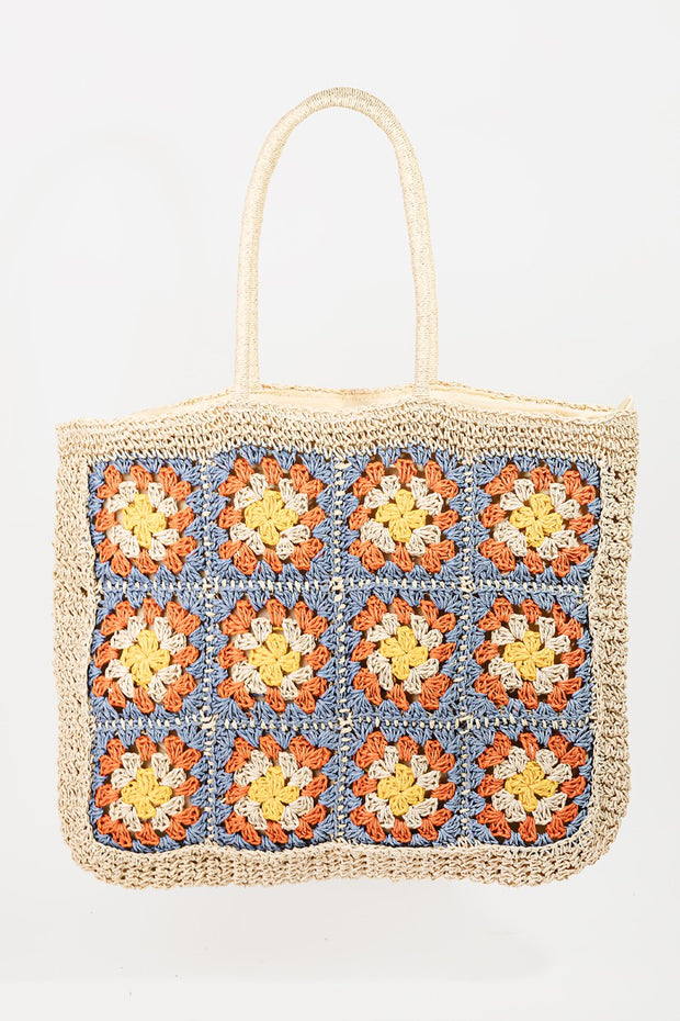 Fame Flower Braided Tote Bag - Fashionmj