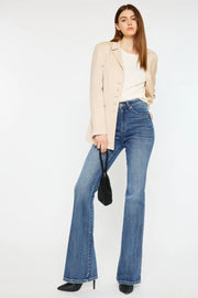 Kancan Cat's Whiskers High Waist Flare Jeans - Fashionmj