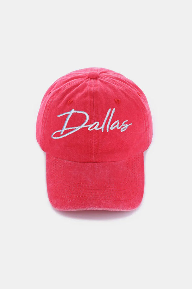 Zenana Washed DALLAS Embroidered Baseball Cap - Fashionmj