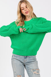 SAGE + FIG Round Neck Drop Shoulder Sweater - Fashionmj