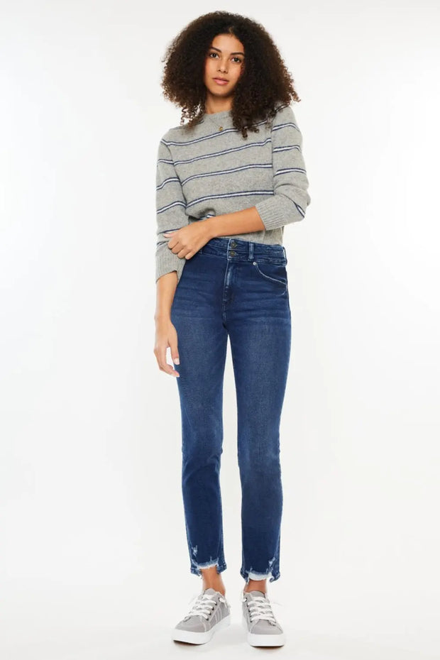 Kancan High Rise Slim Straight Jeans - Fashionmj