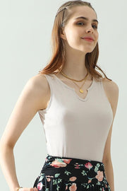 Ninexis Notched Rib Knit Tank - Fashionmj