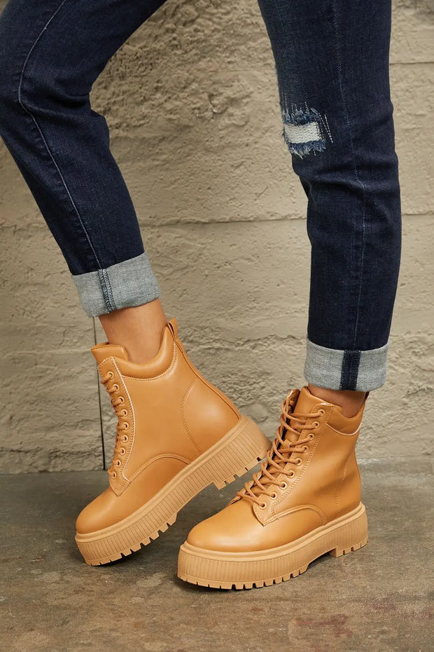 East Lion Corp Platform Combat Boots - Fashionmj