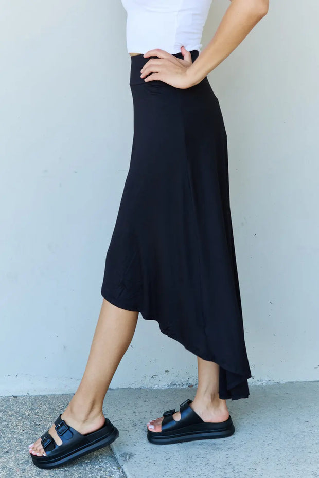 Ninexis First Choice High Waisted Flare Maxi Skirt in Black - Fashionmj