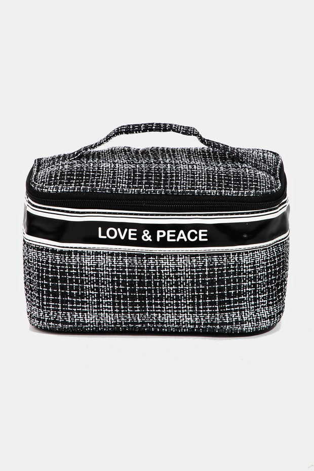 Fame Love & Peace Striped Handle Bag - Fashionmj