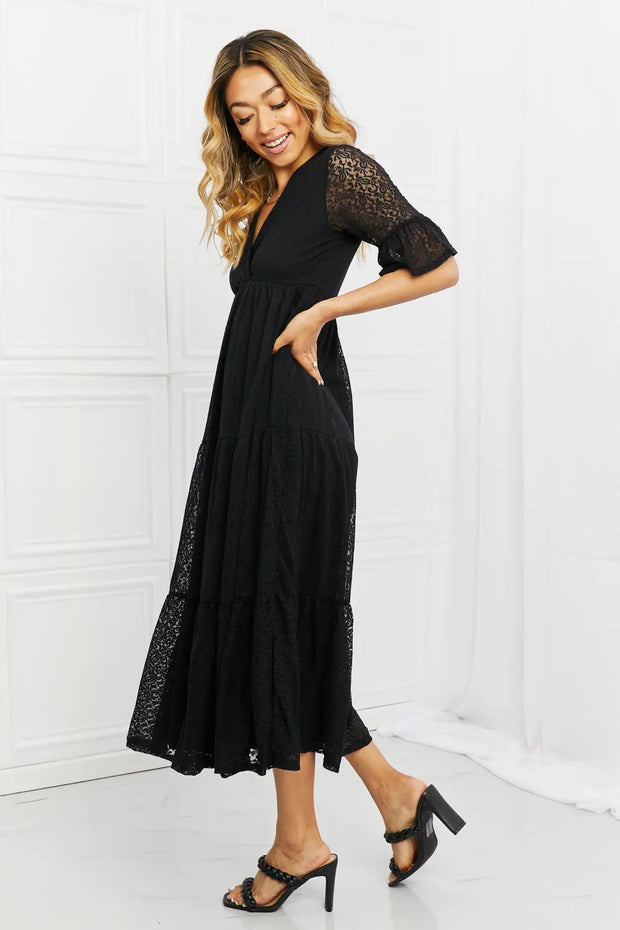 P & Rose Lovely Lace Full Size Tiered Dress - Fashionmj