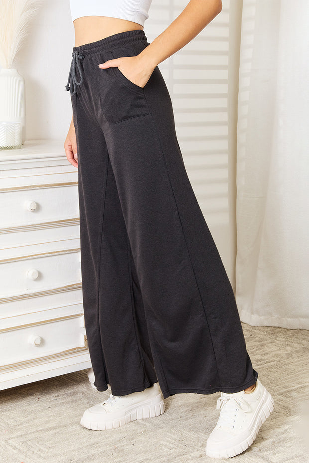 Basic Bae Wide Leg Pocketed Pants - Fashionmj