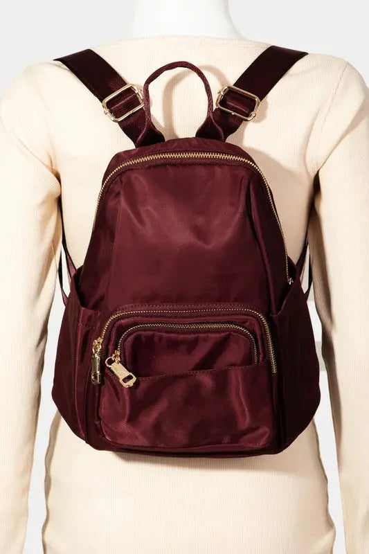 Fame Multi Pocket Nylon Backpack Bag Trendsi