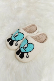 Melody Love Heart Print Plush Slippers - Fashionmj