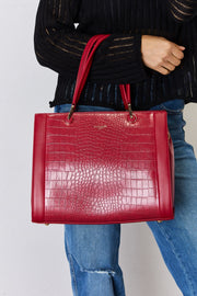 David Jones Texture PU Leather Handbag - Fashionmj