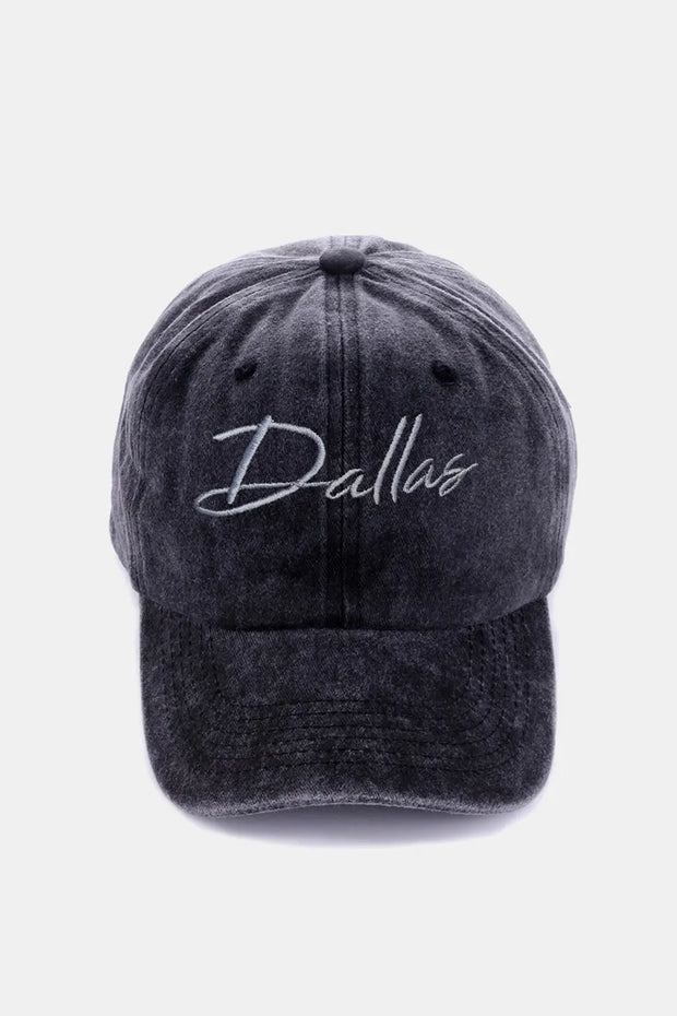 Zenana Washed DALLAS Embroidered Baseball Cap - Fashionmj