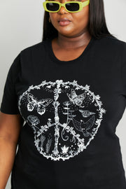 mineB Full Size Butterfly Graphic Tee Shirt - Fashionmj