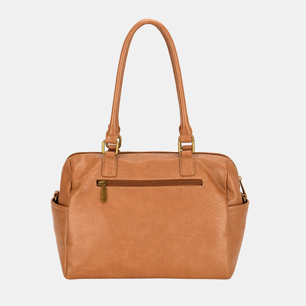 David Jones Zipper PU Leather Handbag - Fashionmj