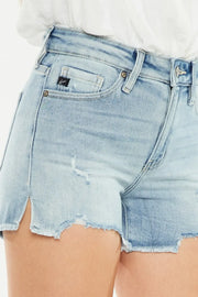 Kancan High Rise Side Slit Denim Shorts - Fashionmj