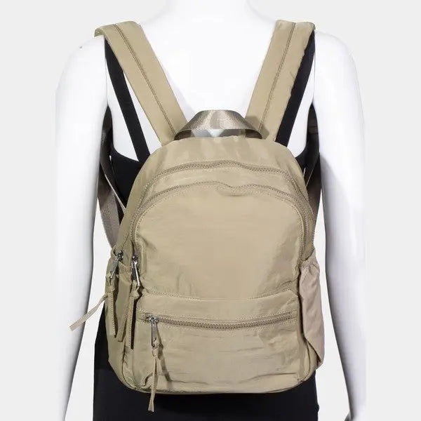 Fame Nylon Multi Pocket Backpack Bag Trendsi