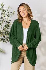 Basic Bae Full Size Ribbed Cocoon Cardigan - Fashionmj