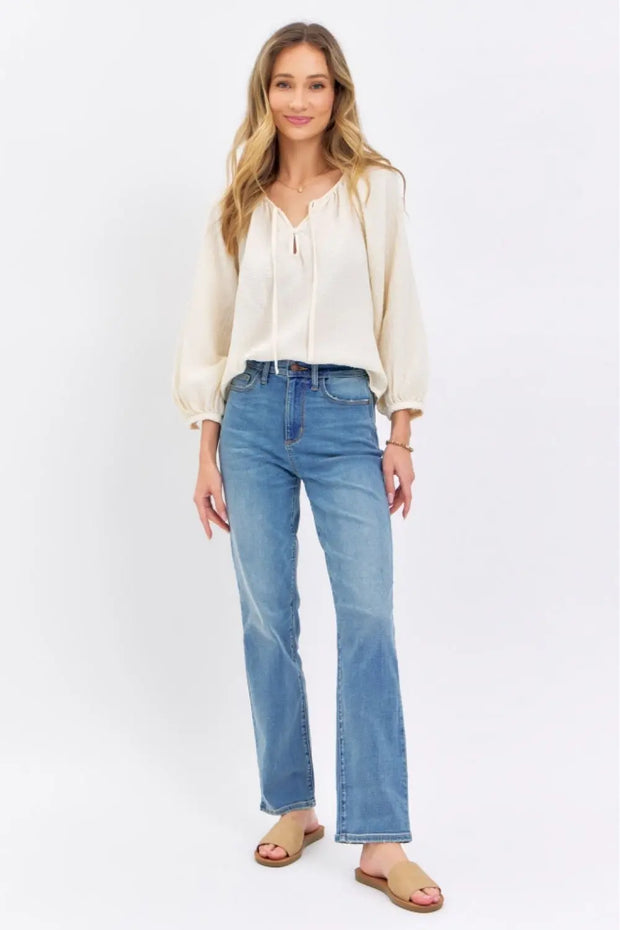 Judy Blue Full Size High Waist Straight Jeans - Fashionmj