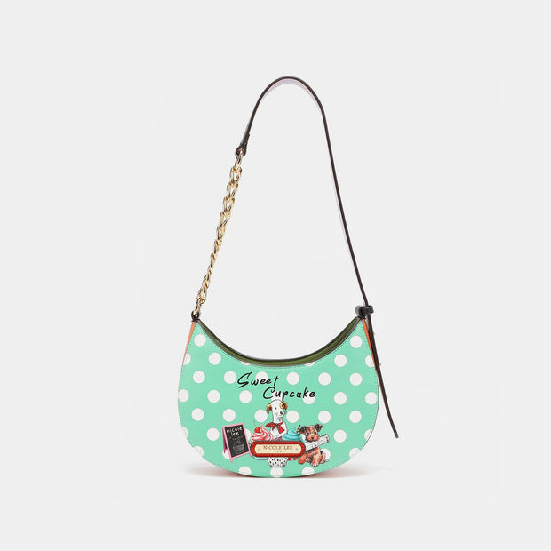 Nicole Lee USA Vegan Leather Polka Dot Shoulder Bag - Fashionmj