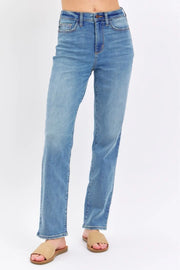 Judy Blue Full Size High Waist Straight Jeans - Fashionmj