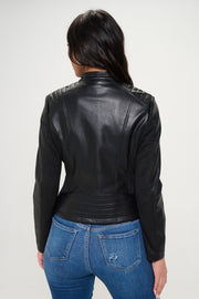 Coalition LA Zip Up Vegan Moto Jacket - Fashionmj