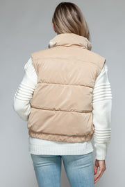 Snobbish Fine Fur Lining Quilted Vest - Fashionmj