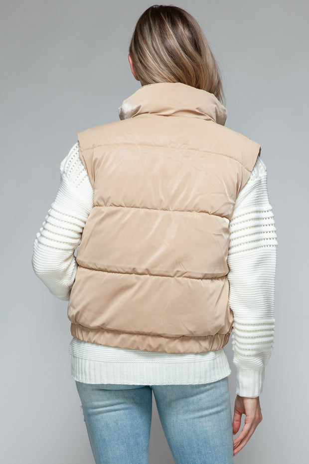 Snobbish Fine Fur Lining Quilted Vest - Fashionmj