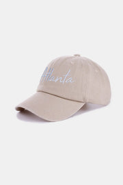 Zenana Washed ATLANTA Embroidered Baseball Cap - Fashionmj