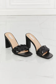 MMShoes Top of the World Braided Block Heel Sandals in Black - Fashionmj