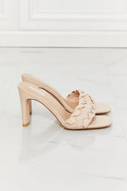 MMShoes Top of the World Braided Block Heel Sandals in Beige - Fashionmj