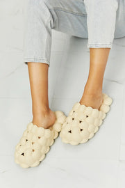 NOOK JOI Laid Back Bubble Slides in Khaki - Fashionmj