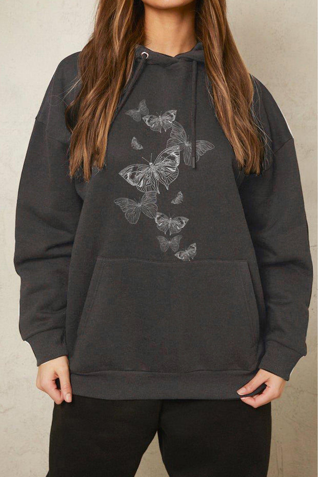 Simply Love Simply Love Full Size Dropped Shoulder Butterfly Graphic Hoodie - Fashionmj