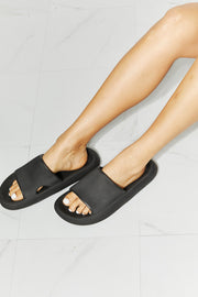 MMShoes Arms Around Me Open Toe Slide in Black - Fashionmj