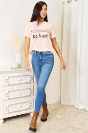 Simply Love Slogan Graphic Cuffed T-Shirt - Fashionmj