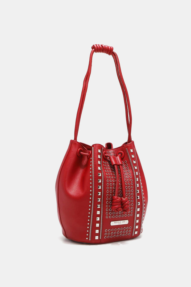 Nicole Lee USA Amy Studded Bucket Bag - Fashionmj