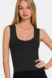 Zenana Cropped Padded Seamless Tank - Fashionmj