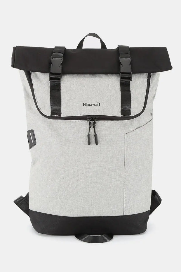 Himawari Contrast Waterproof Canvas Backpack Bag Trendsi