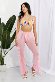 Marina West Swim Take Me To The Beach Mesh Ruffle Cover-Up Pants - Fashionmj