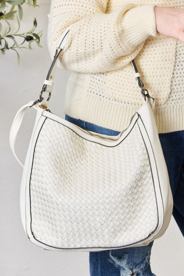 SHOMICO Weaved Vegan Leather Handbag - Fashionmj