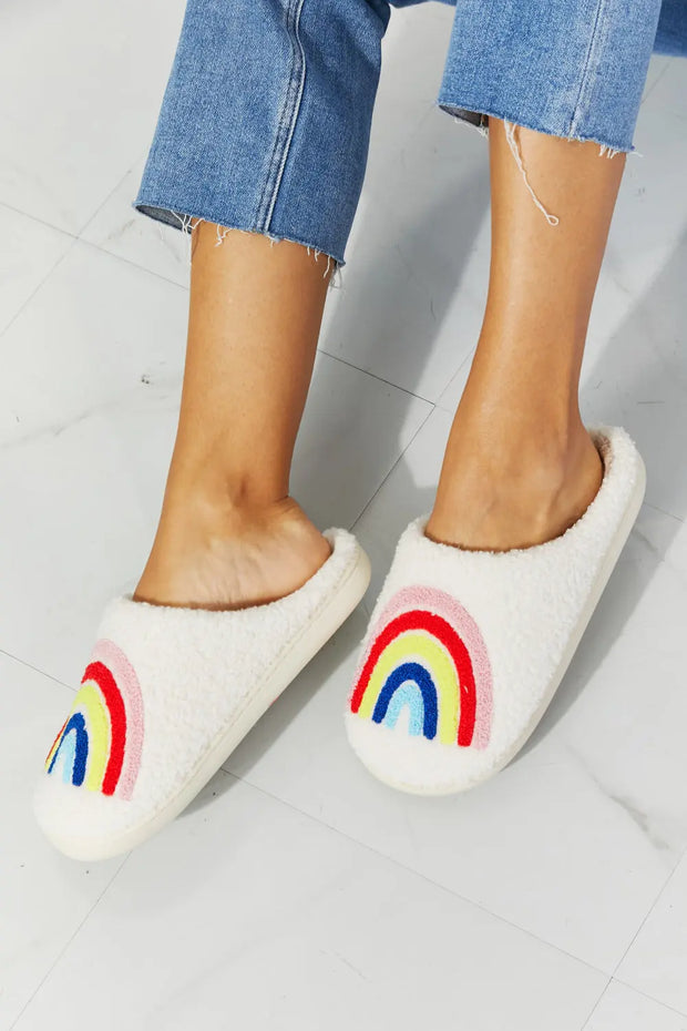 MMShoes Rainbow Plush Slipper - Fashionmj