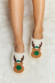 Melody Rudolph Print Plush Slide Slippers - Fashionmj