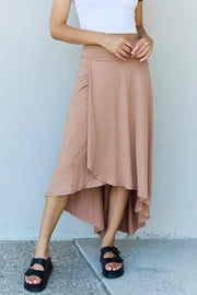 Ninexis First Choice High Waisted Flare Maxi Skirt in Camel - Fashionmj