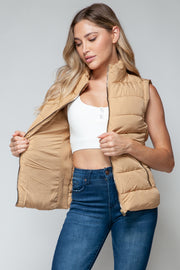 Snobbish Zip Up Turtleneck Vest with Pockets - Fashionmj