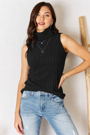 Basic Bae Full Size Ribbed Turtleneck Tank - Fashionmj