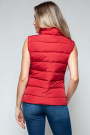 Snobbish Zip Up Turtleneck Vest with Pockets - Fashionmj