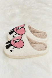 Melody Love Heart Print Plush Slippers - Fashionmj