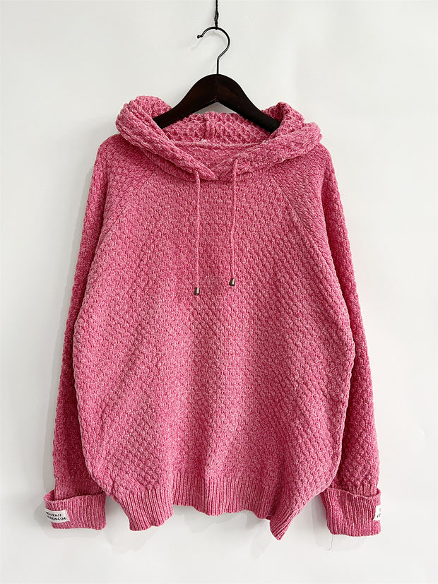 Drawstring Long Sleeve  Hooded Sweater - Fashionmj